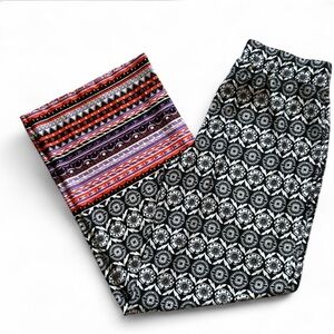 NY Collection Black and Gray Print Pants Size SP